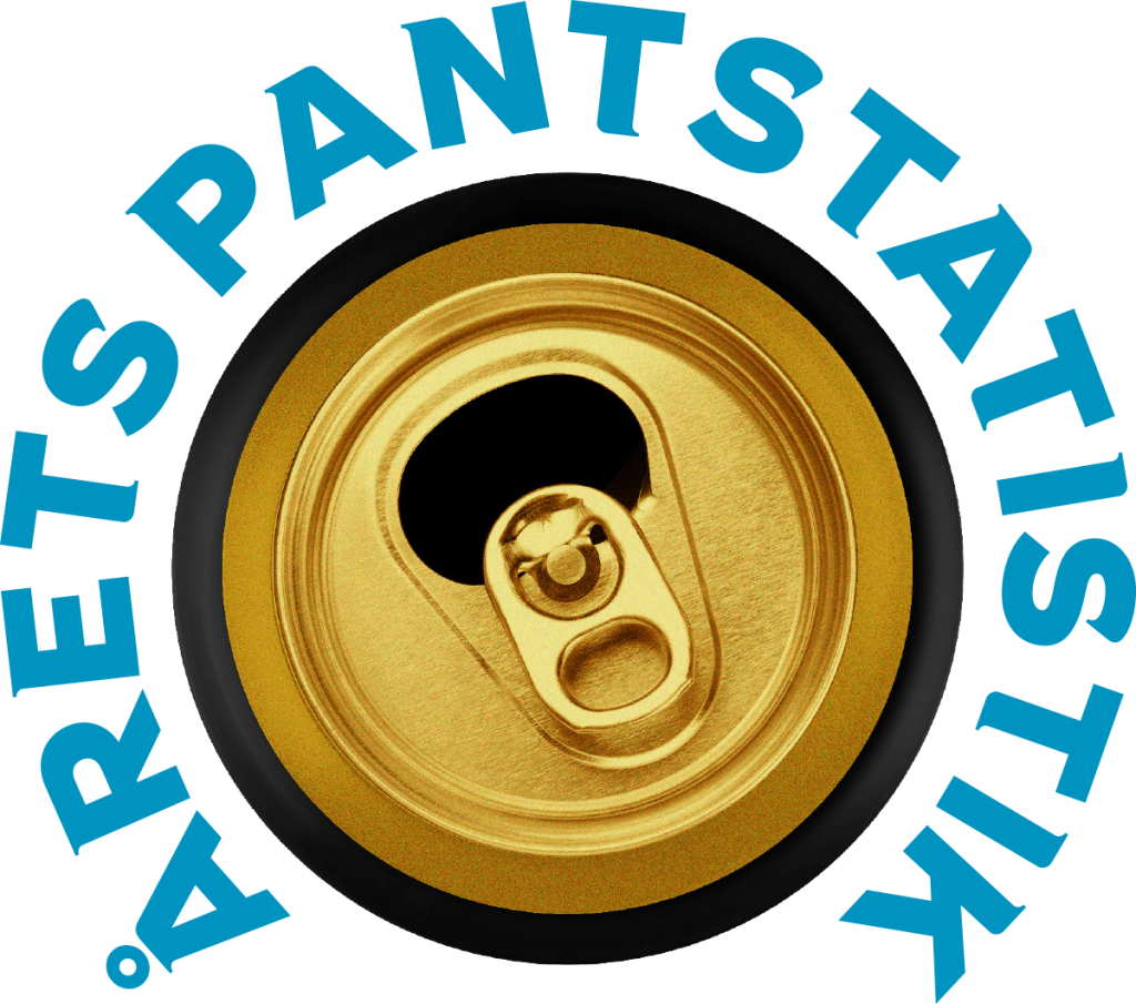 toppen av en öppnad burk i gul och runt den texten årets pantbutik